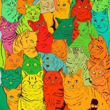 Оригинал схемы вышивки «много котов» (№1578280)