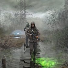 Схема вышивки «S.T.A.L.K.E.R. За котом»