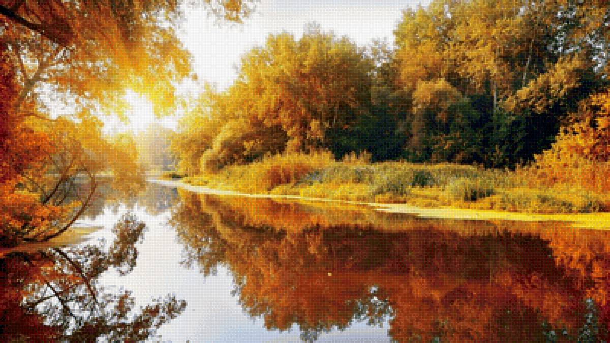 Золотая осень - река, осень, золотая - предпросмотр