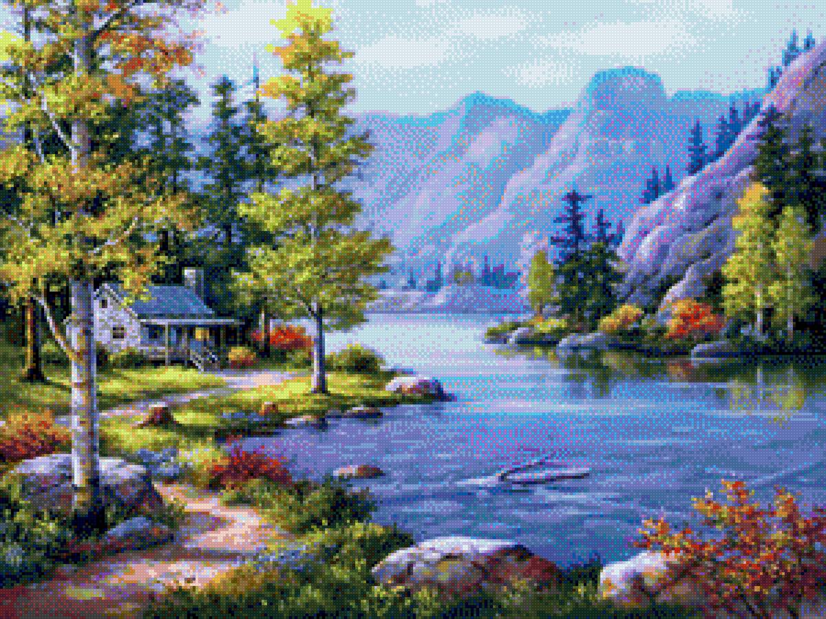 Тишь да гладь - тишина, глушь, деревья, цветы, вода - предпросмотр