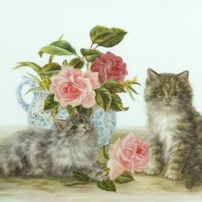 Схема вышивки «Котята»