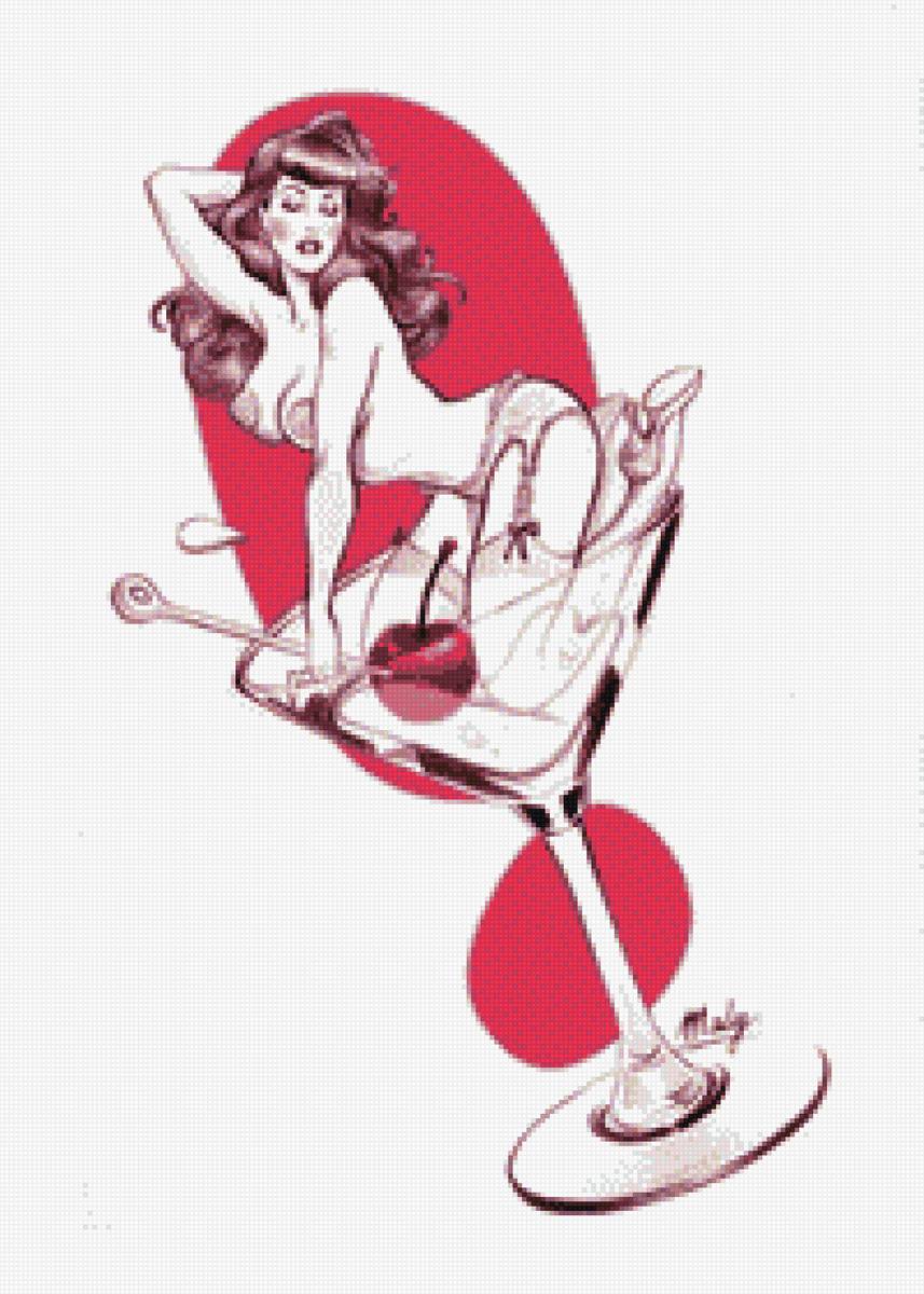 Девушка в бокале - девушка, бокал, бурлеск - предпросмотр