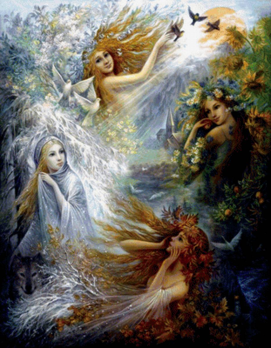 Времена года - весна, зима, времена года, лето, осень - предпросмотр