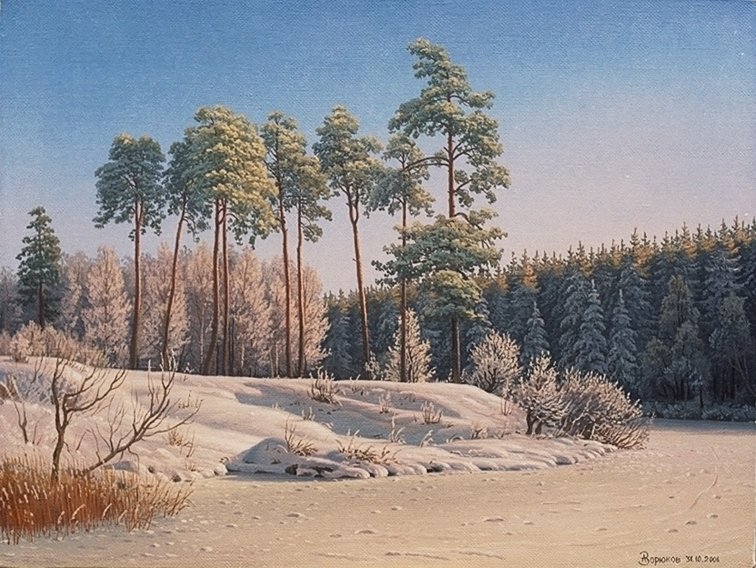 Худ. Александр Васильевич Зорюков - пейзаж, зима - оригинал