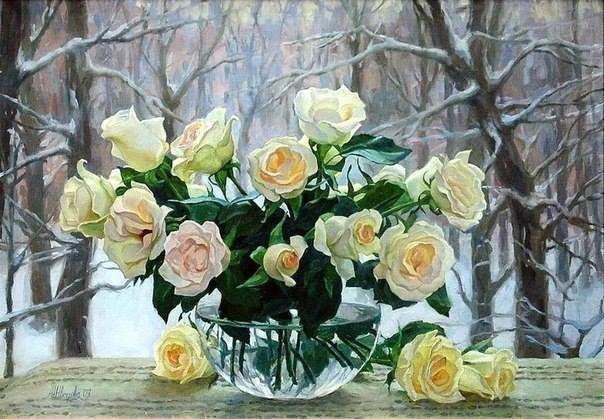 НАТЮРМОРТ С РОЗАМИ - натюрморт с розами, розы - оригинал