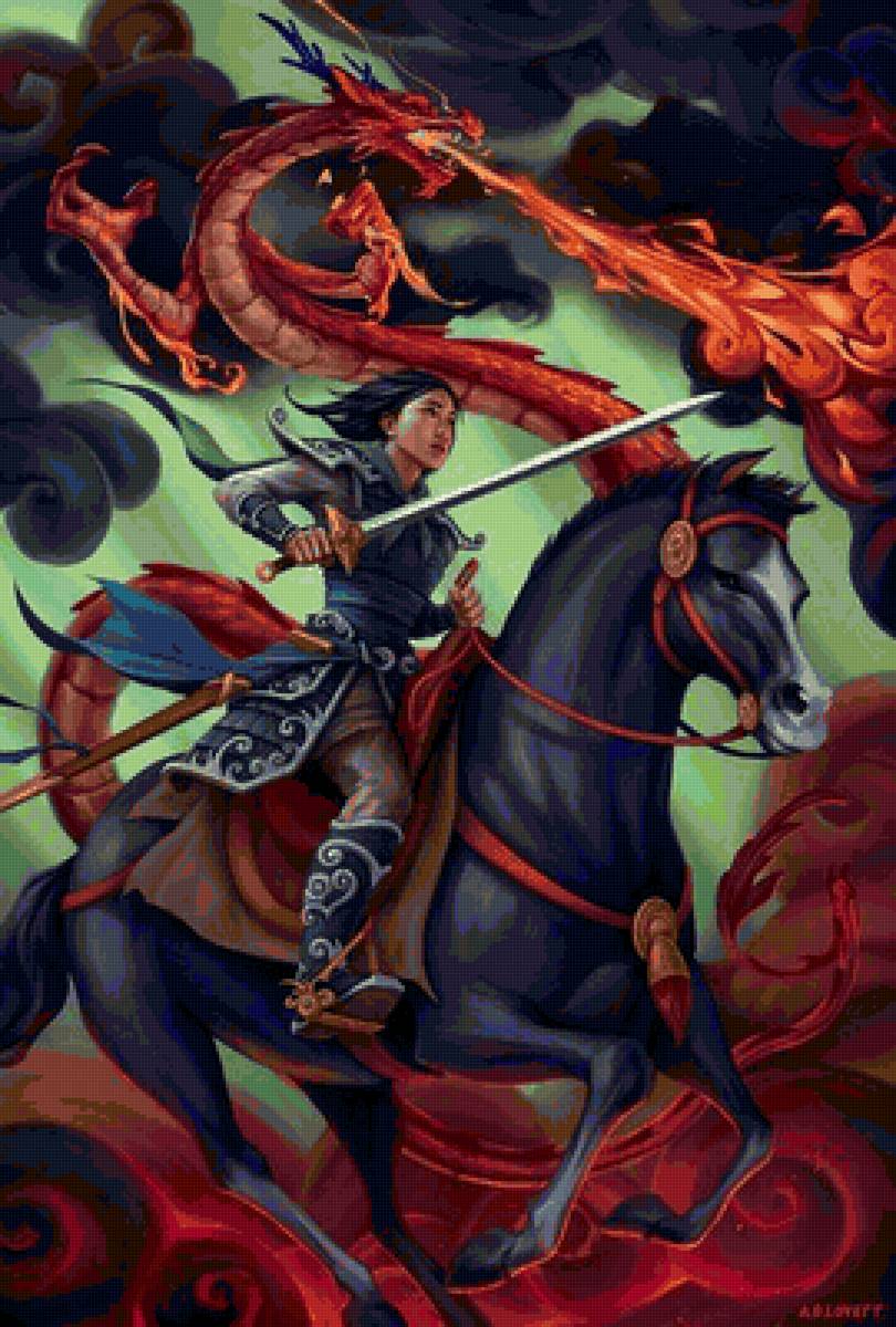 Мулан - девушка, конь, дракон - предпросмотр