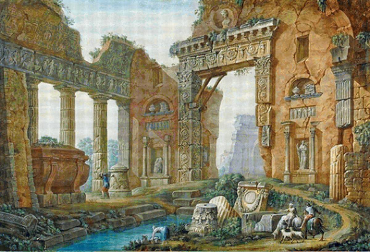 Руины древнего Рима - руины рима, люди - предпросмотр