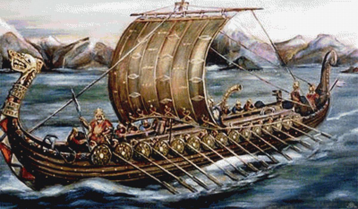 Ладья русов в море - предпросмотр