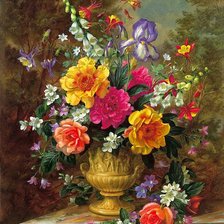 Схема вышивки «kvety,váza»