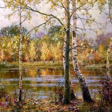 Схема вышивки «jesienne brzozy»