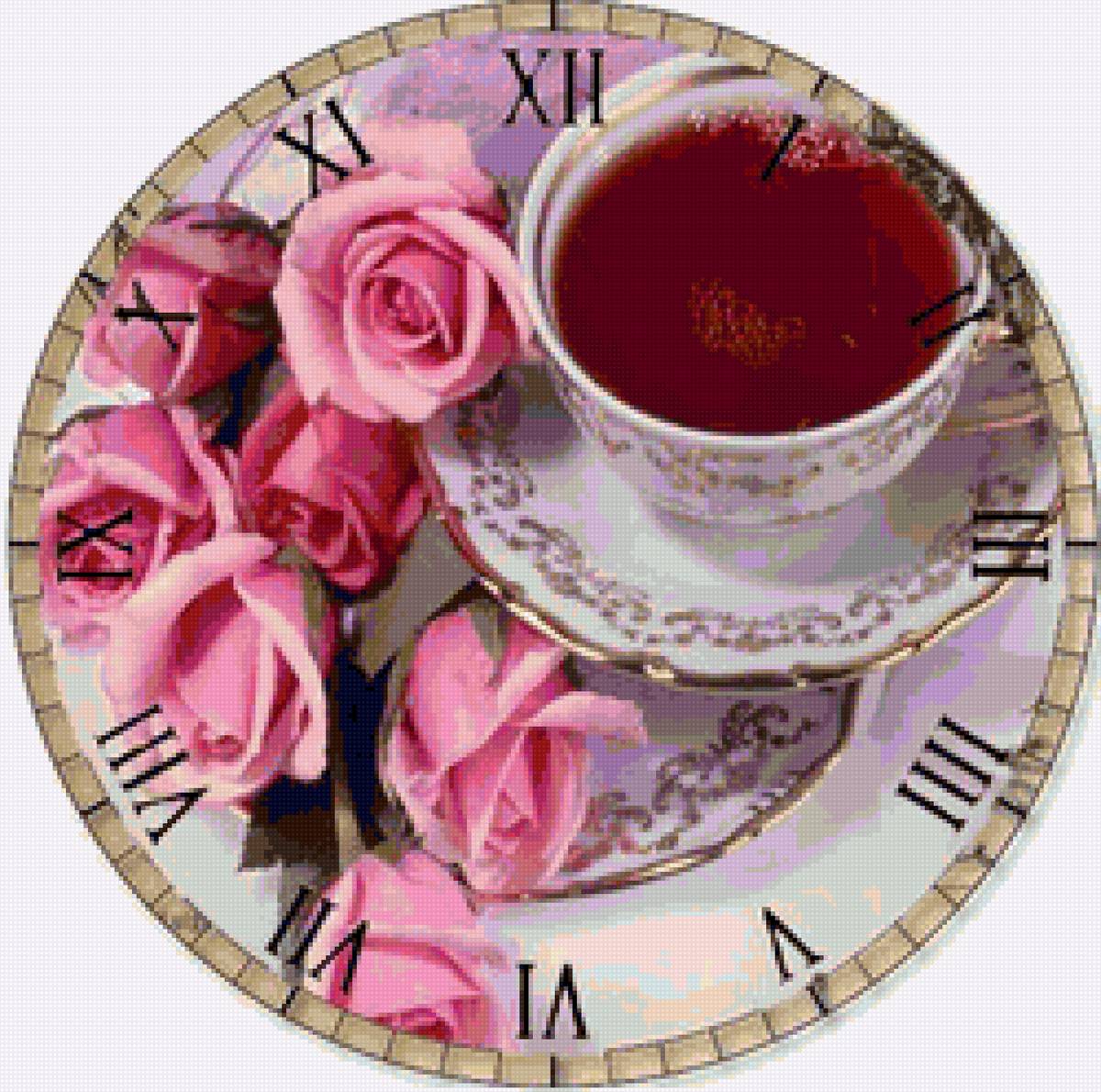 часы - часы, чай, розы - предпросмотр