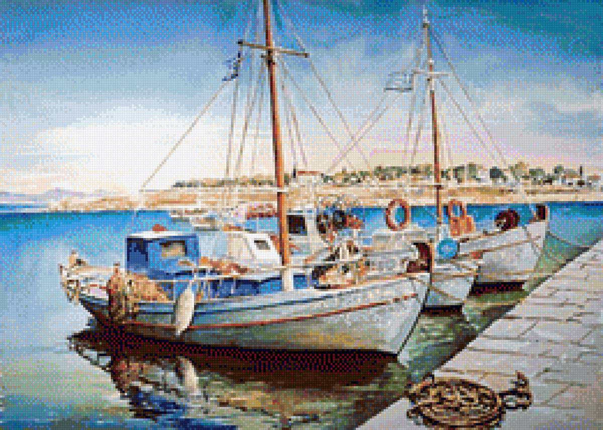 Grécia - Barcos - paisagem - предпросмотр