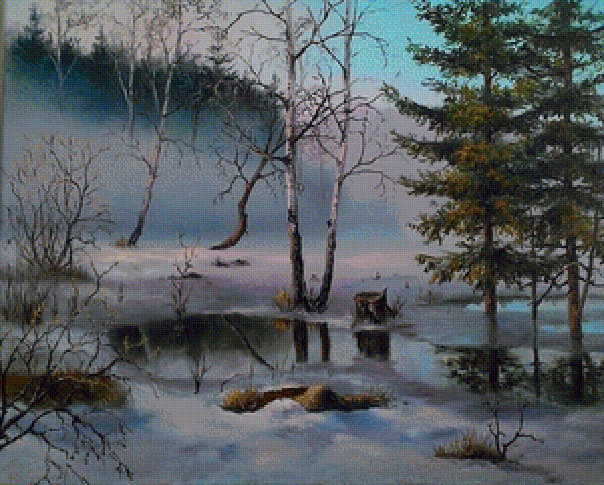 Пейзаж - вышивка крестиком - предпросмотр