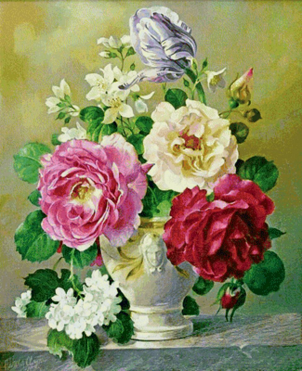 Букет - вышивка крестиком - предпросмотр