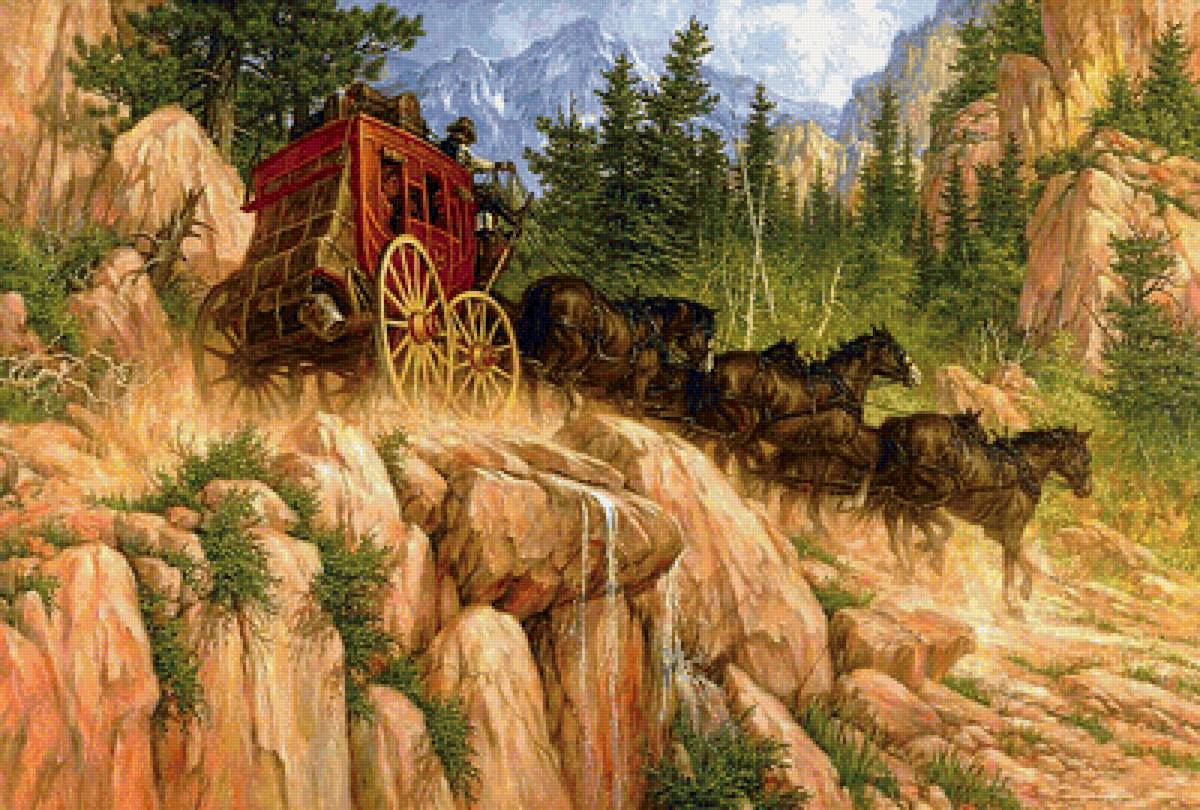 у обрыва - картина, природа, пейзаж - предпросмотр