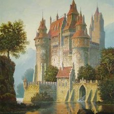 Схема вышивки «Замок на озере»