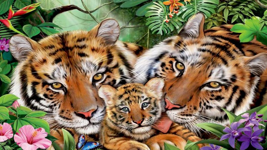 Тигры - тигры, животные - оригинал