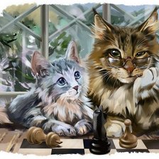 Схема вышивки «Коты»