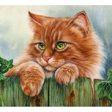 Схема вышивки «киска»