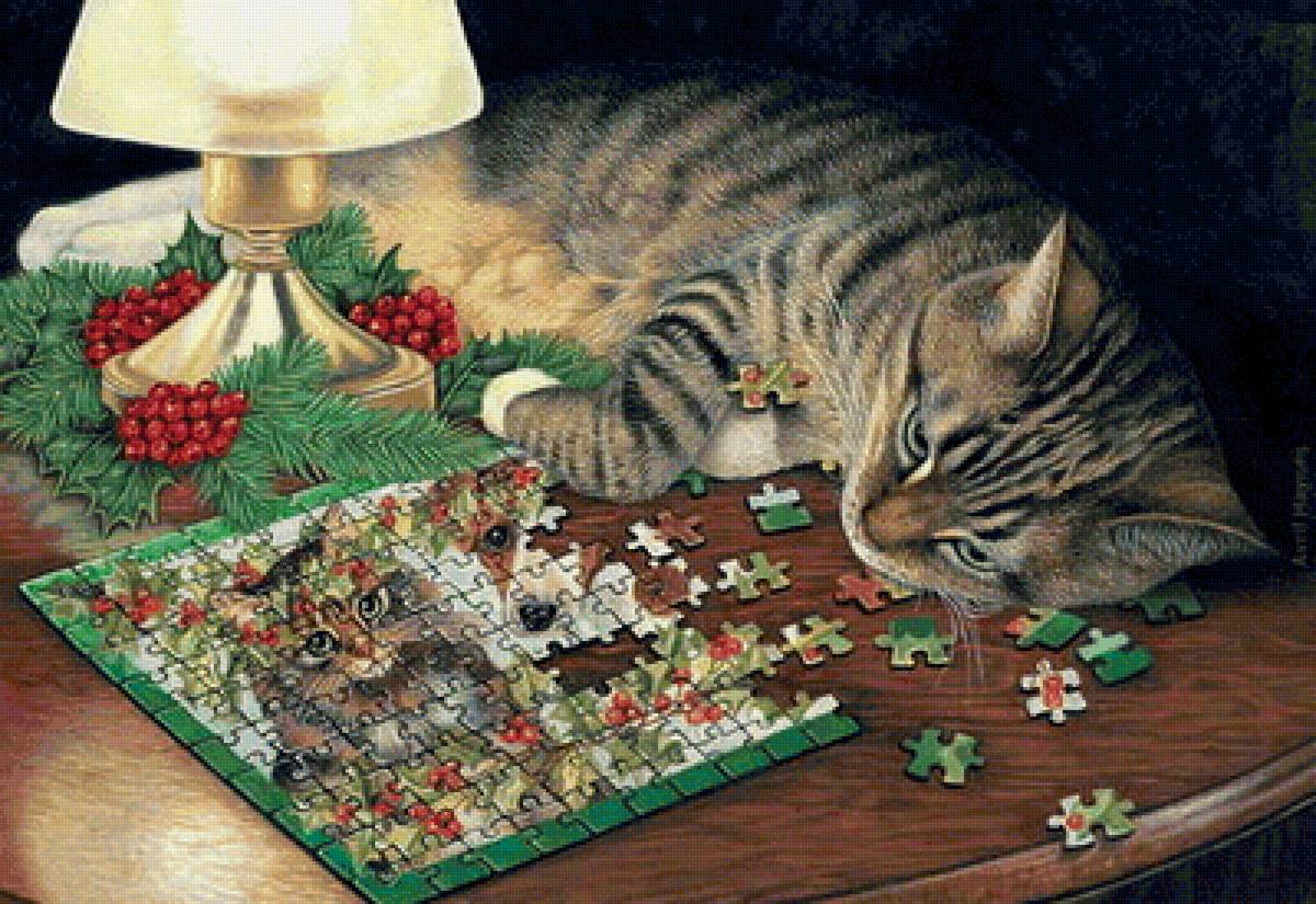 Мир животных - кот, арт, животное - предпросмотр