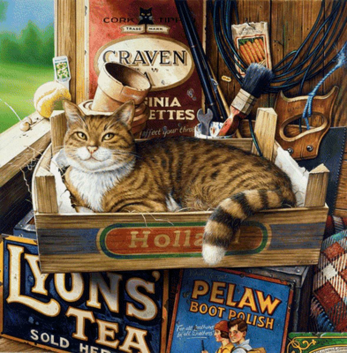 Мир животных - кот, животное, арт - предпросмотр