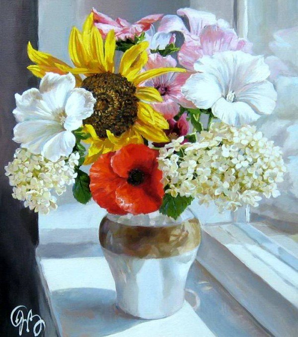 Летний букет - натюрморт, цветы - оригинал