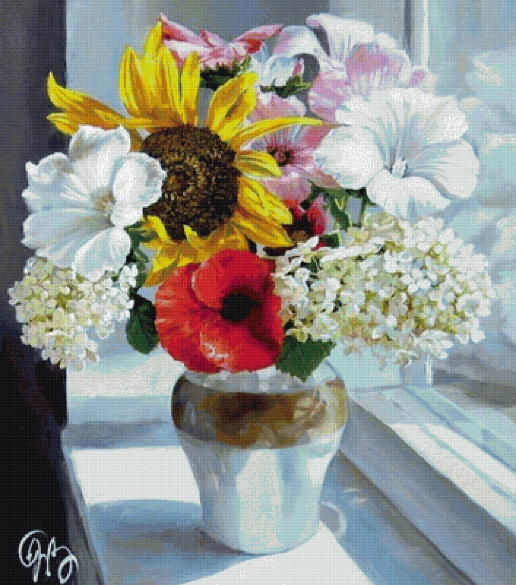 Летний букет - натюрморт, цветы - предпросмотр