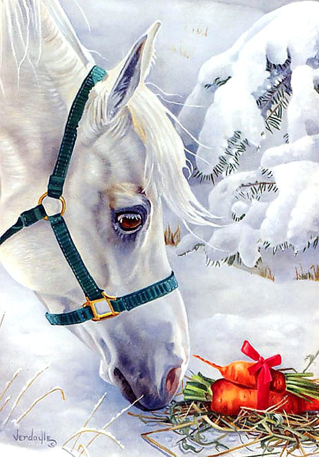 №1602765 - подарок. живопись., морковь, лошадь - оригинал