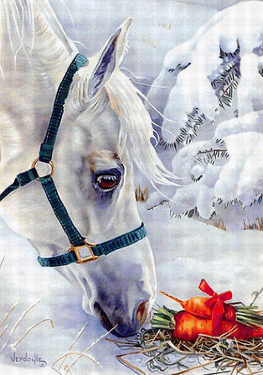 №1602765 - морковь, лошадь, подарок. живопись. - предпросмотр