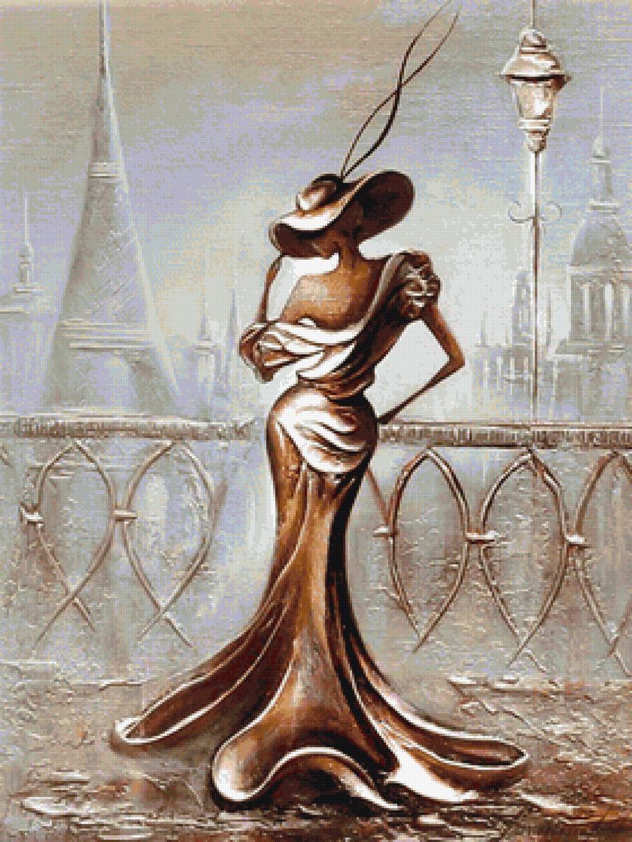 Парижанка - дама, платье, город - предпросмотр