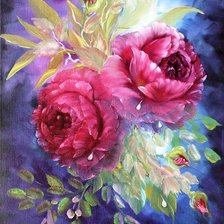 Схема вышивки «Пионы»