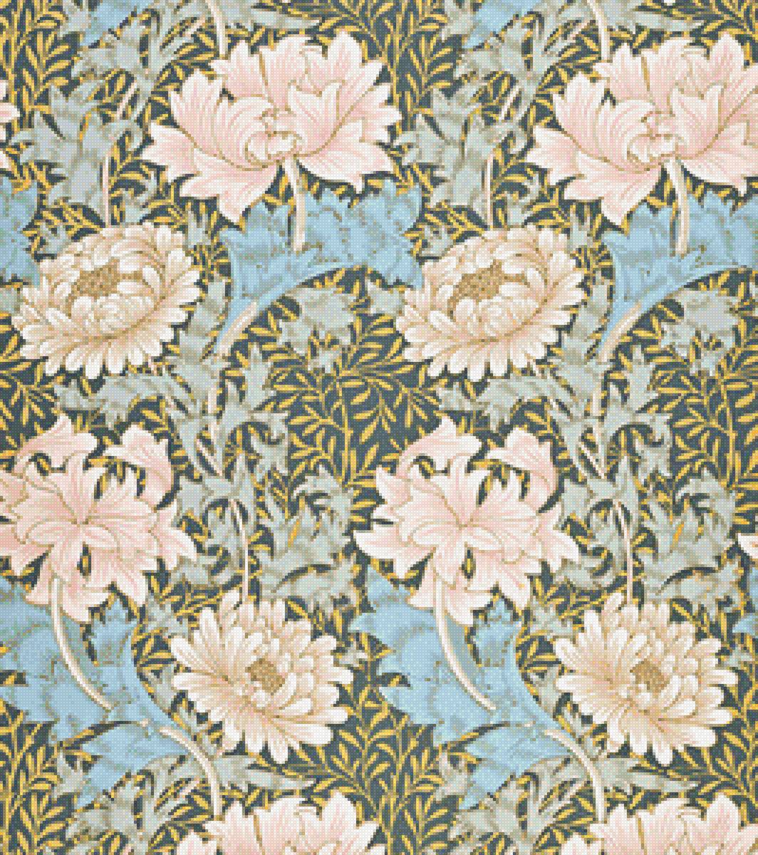 цветы Уильям Моррис - цветы, уильям моррис, англия, растительный орнамент - предпросмотр