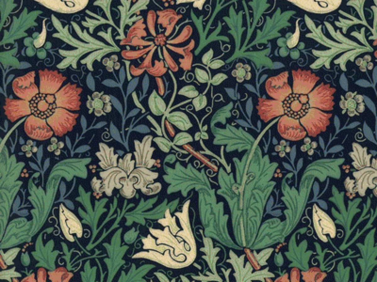 цветы Уильям Моррис - гобелен, англия, растительный орнамент, цветы, уильям моррис - предпросмотр