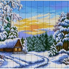 Схема вышивки «лес»