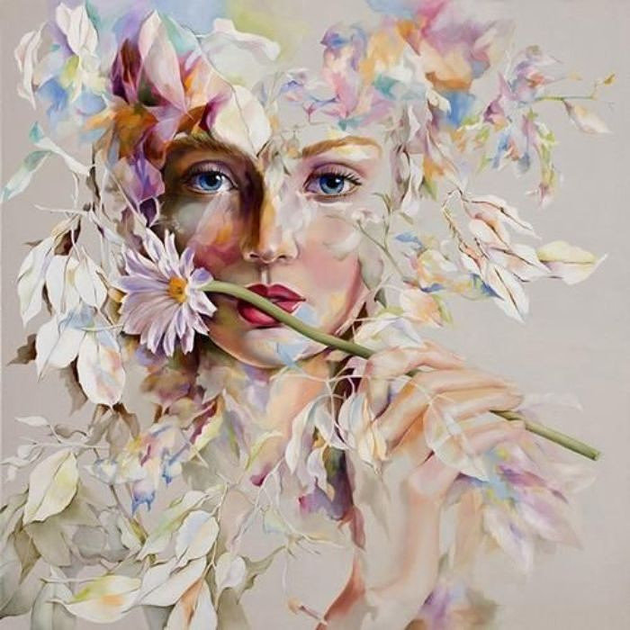 №1605643 - лицо, цветы - оригинал