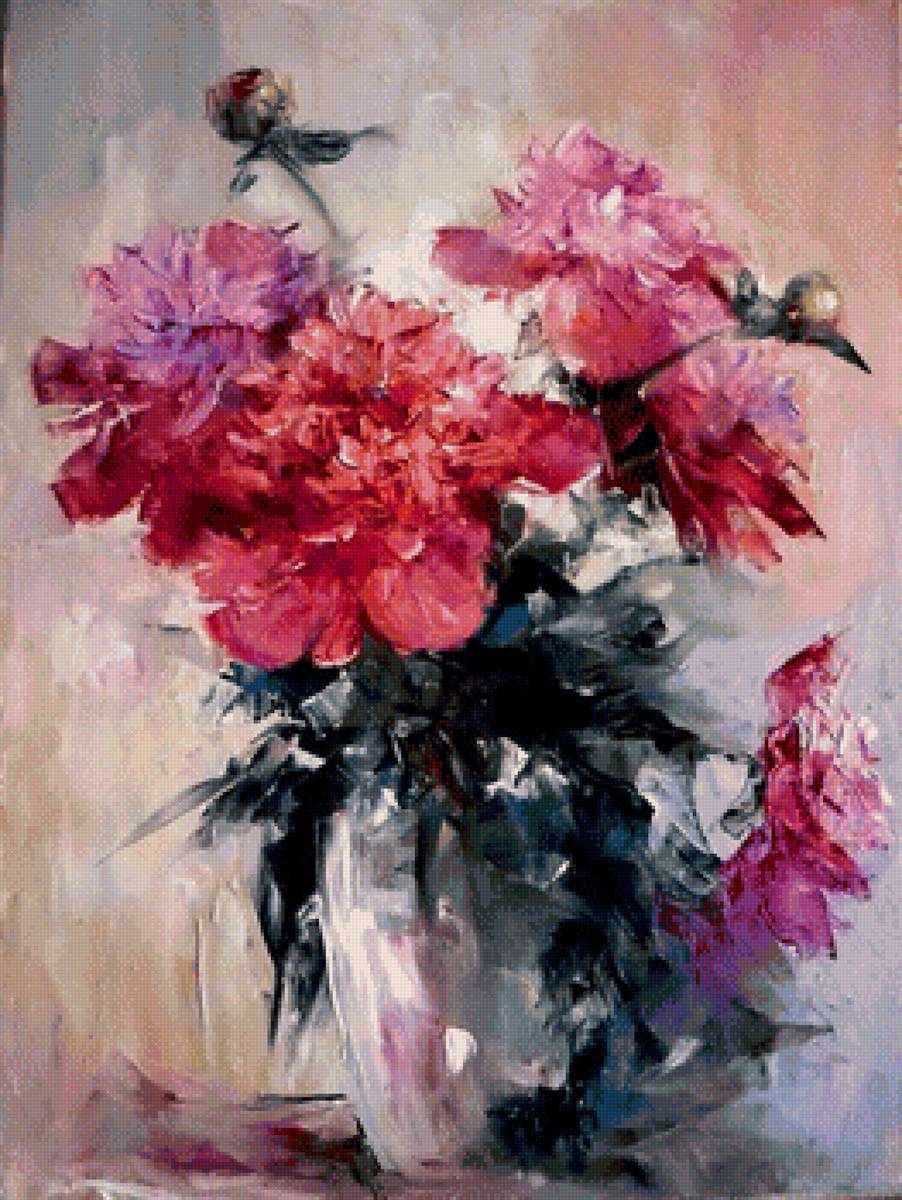 Пион - натюрморт, пион - предпросмотр