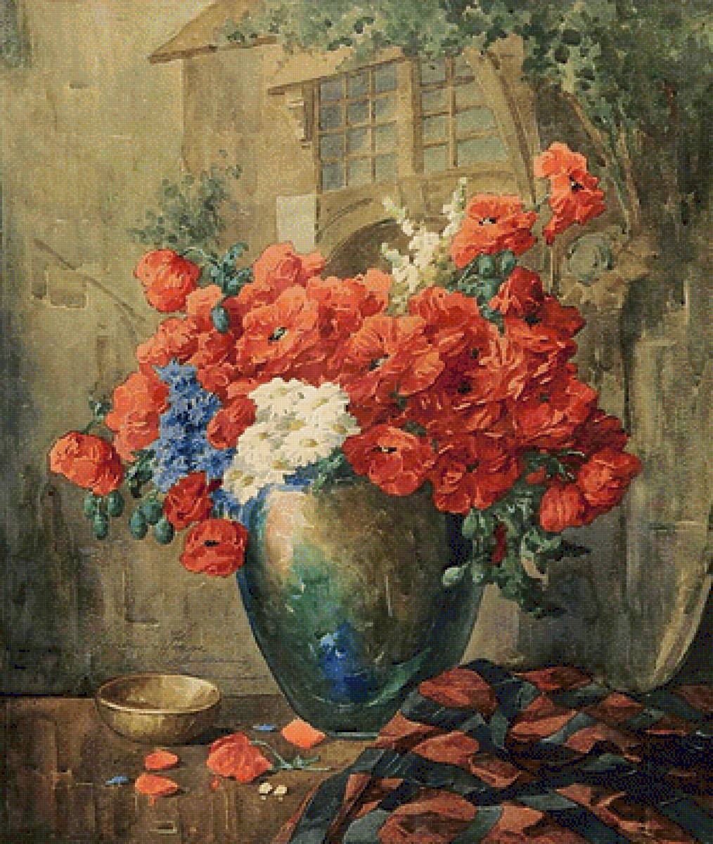 Натюрморт с полевыми цветами. - натюрморт, цветы, живопись., букет - предпросмотр