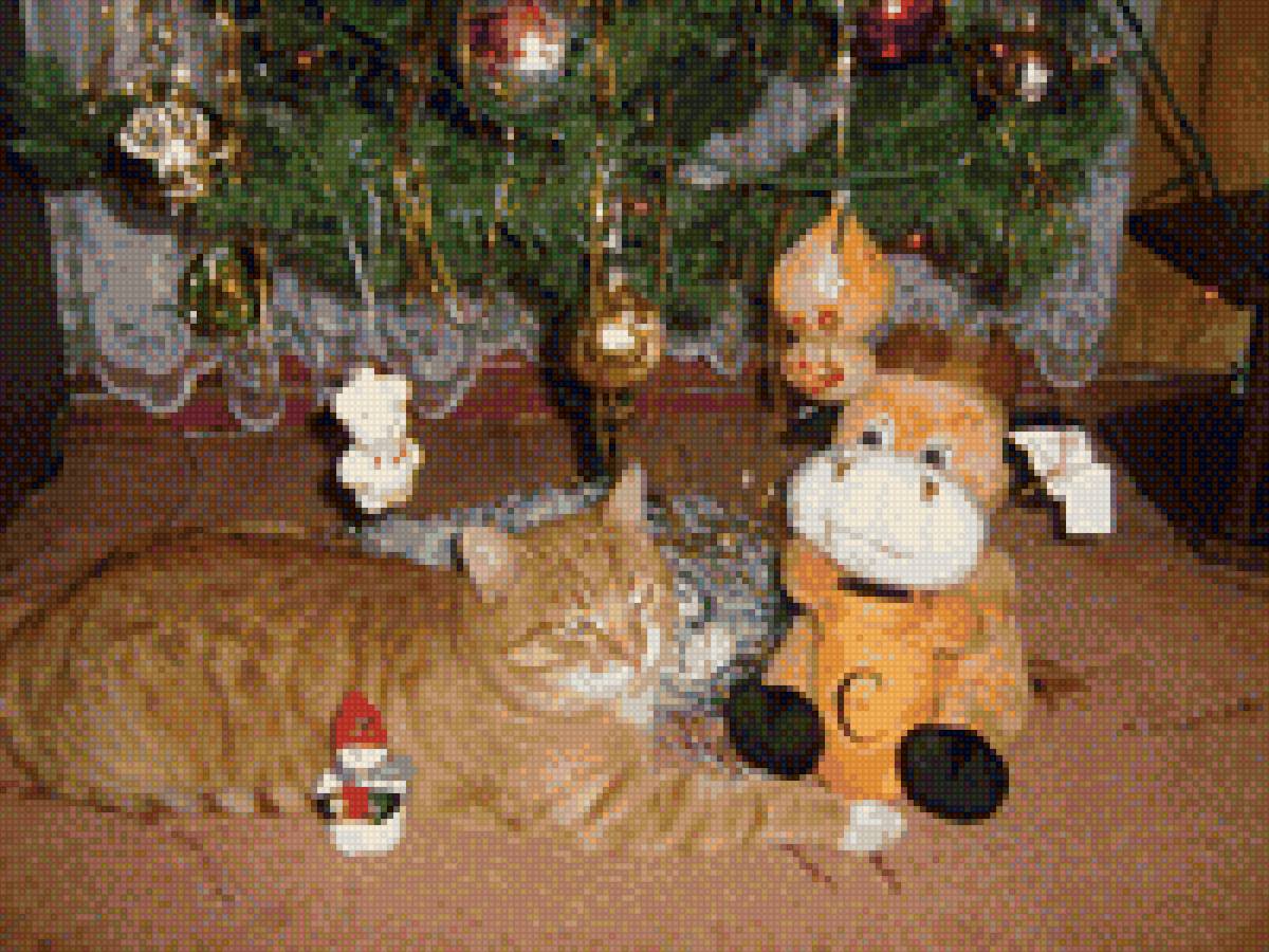 рыжик - новый год, кот - предпросмотр