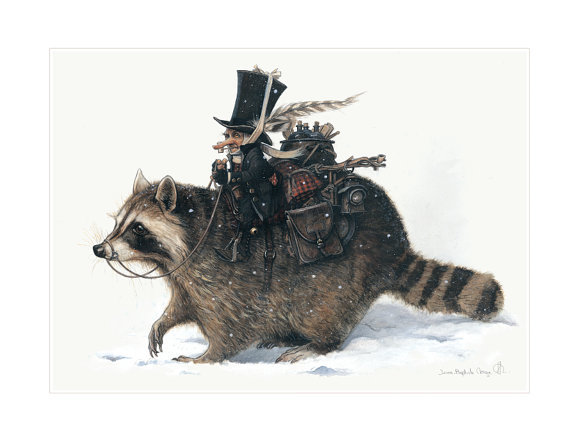 наездник енота - енот - оригинал