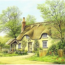 Оригинал схемы вышивки «домик в деревне» (№1608700)