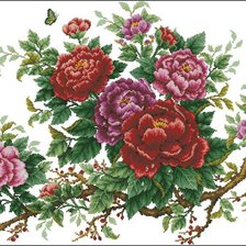 Схема вышивки «Восточные пионы»
