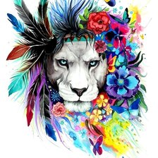 Схема вышивки «Лев»