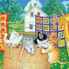 Схема вышивки «Котята»