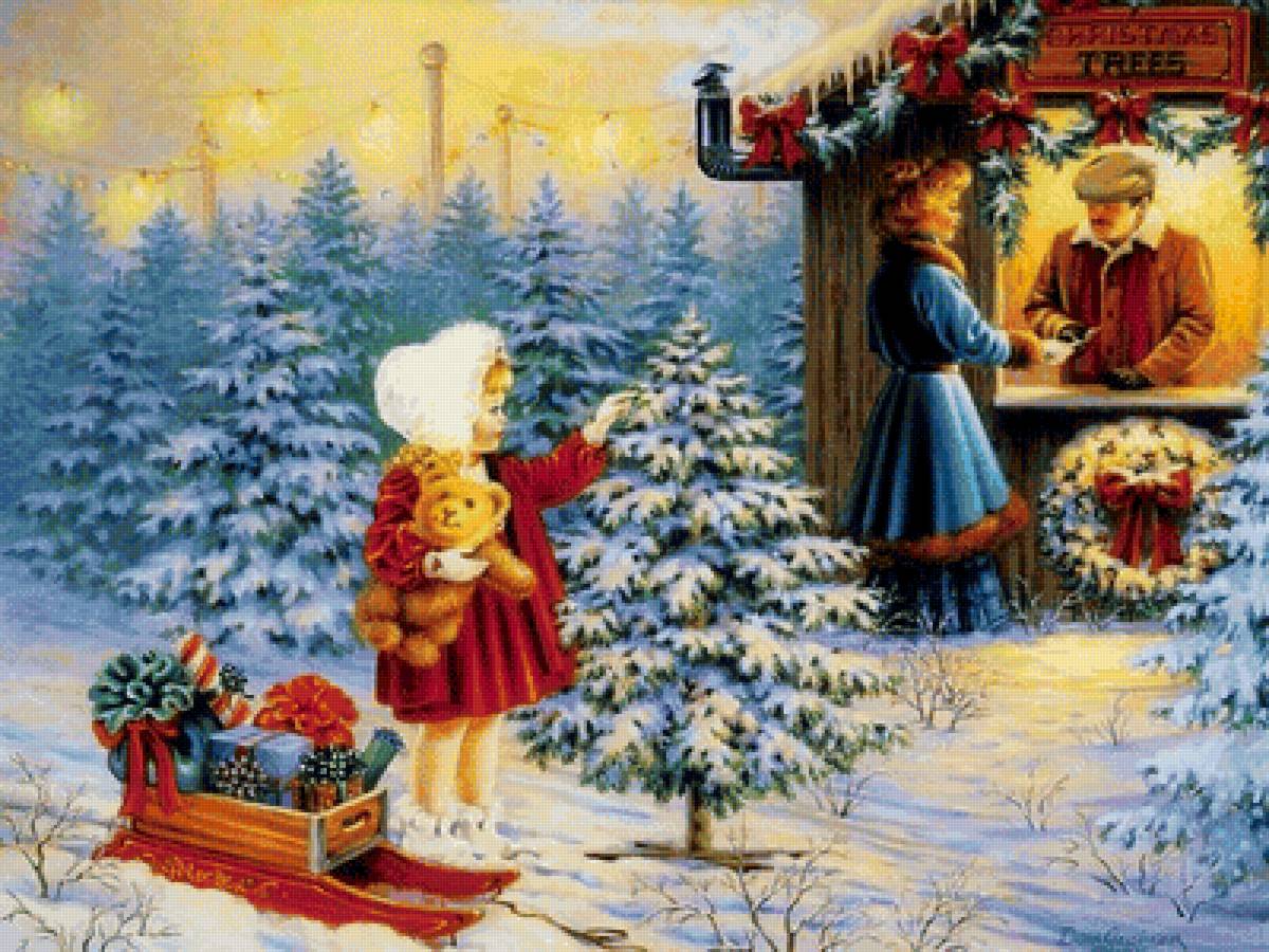 Рождественские истории 2 - новый год, мама, девочка, магазин, снег, ель - предпросмотр