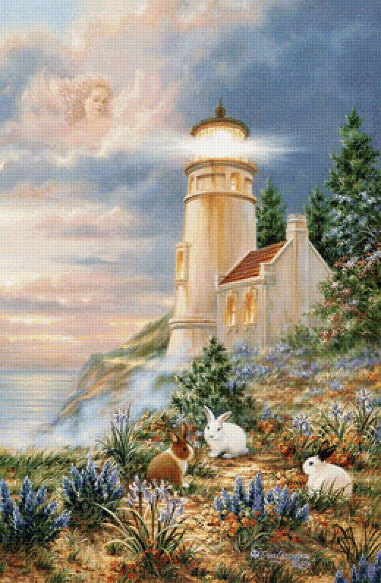 Маяк - маяк, кролики, море - предпросмотр