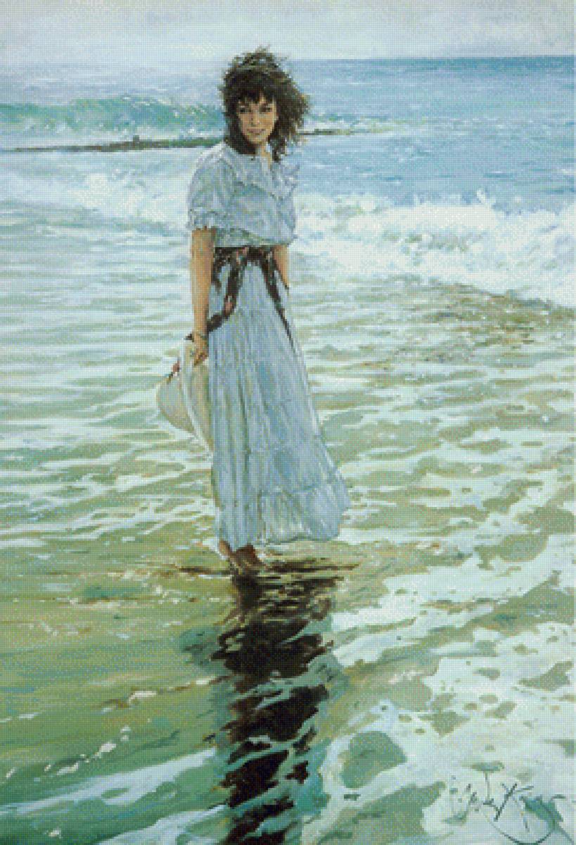 Девушка и море - предпросмотр