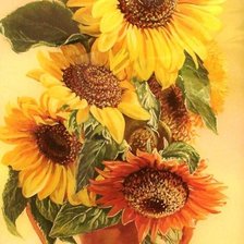 Схема вышивки «Подсолнухи»