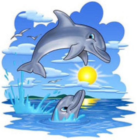 веселые дельфины - для детей - оригинал