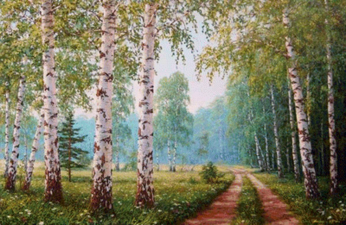 березовый край - живопись, природа, пейзаж - предпросмотр