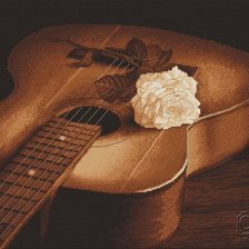 Схема вышивки «роза на гитаре»